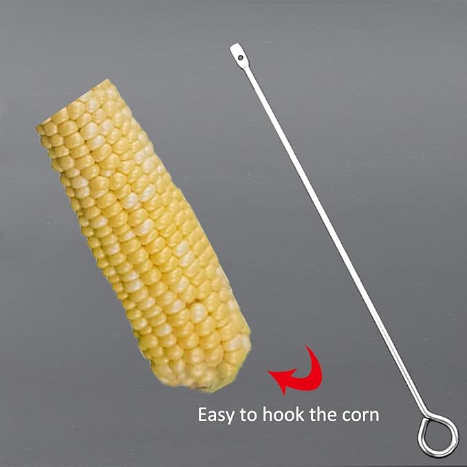 Hanging Squirrel Feeder Outside Corn Cobs Holder for Squirrels Chipmunk Funny Toy (Stainless Steel B)