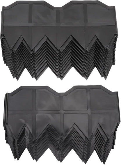 Garden Edging Border 40 Pack Black Plastic Landscape Lawn Fence Panels 5.7 in by 12 in Easy Install Decorative Garden Border