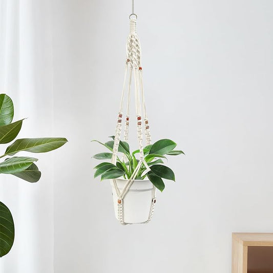 Belit 2 Pack Macrame Plant Hangers Indoor Hanging Planter Basket Decorative Flower Pot Holder Rope for Indoor Outdoor Home Decor