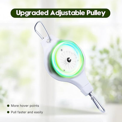 Retractable Plant Hanger with Pulley System, Effortless Raising and Lowering for Indoor and Outdoor Plants, Hanging Planters, Garden Pots & Bird Feeders (4-Pack,White)