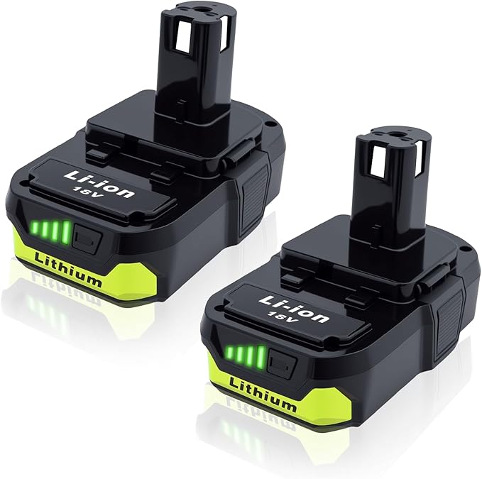 2 Packs 3.0Ah High Capacity Replacement for Ryobi 18v Battery P108 P104 P105 P102 P103 P122 P109 Li-ION Compatible with Ryobi 18V ONE+ System Cordless Power Tools and Charger