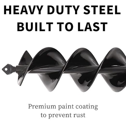 TCBWFY Garden Auger Drill Bit for Planting 3x16.5inch,Total Solid Barrel Extensive Blades,for Planting Flowers Bulbs,Rapid Planter Earth Post Umbrella Hole Digger for 3/8" Hex Drive Drill