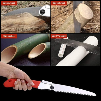 Folding Saw, 8" Branch Handsaws for Wood Cutting, Camping & Tree Pruning, Premium SK-5 Steel with Multi-Level Hardened Teeth, Outdoor Portable foldable survival/camp/bushcraft saw