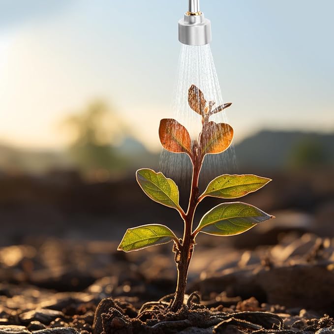 DOITOOL Watering Wand Heavy Duty, Metal Garden Hose Wand 18 Inches Long Hose Nozzle Sprayer with Flow Control for Watering Hanging Baskets and Shrubs (2000 Holes)