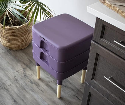 FCMP Outdoor - The Essential Living Composter, 2-Tray Worm Vermicomposter Bin (HF-LC4000v2-PUR) Plum