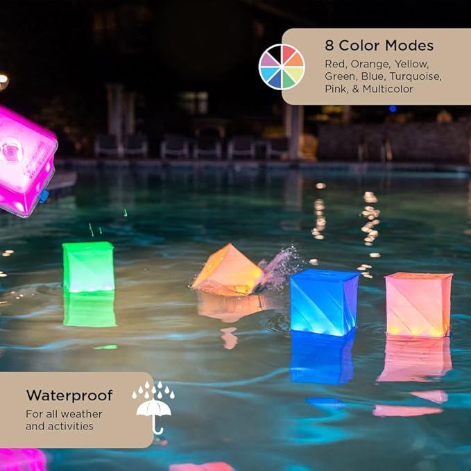 LuminAID Nova Colors Solar Camping Lantern - Twist-to-Inflate LED Lamp with 8 Color Modes Perfect for Camping, Hiking, Travel and More - Emergency Light for Power Outages, Hurricane, Survival Kits