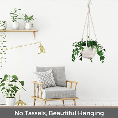 2 Pack 43 Inches Macrame Planter Hanger Large for 12 inch Pot + Swag Hook (Extra Long & Big) | Large Hanging Planter for Indoor Plants | No Tassel, Cotton Rope, No Pot/Plant Included (XL)