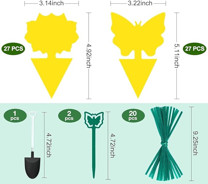 54 Pack Fruit Fly Trap for Indoor, Gnat Traps for House Indoor, Fungus Gnat Killer Sticky Traps for Plants, Mosquitoes, Flying Insects