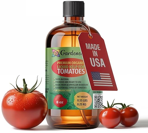 GARDENERA Premium Organic Seaweed & Kelp Superfood for Tomato Plants - 8 oz - Liquid Kelp Fertilizer Concentrate (Makes 45 Gallons)