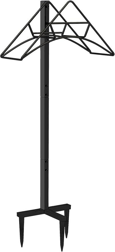 Garden Hose Holder - Free Standing Metal Water Hose Stand Heavy Duty Flexible Pipe Storage Hanger Organizer for Lawn & Yard