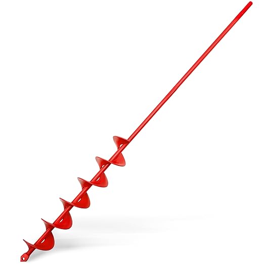 TCBWFY 2x32 Inch Auger Drill Bit for Planting - Long Handle Easy Planter Garden Auger - Bulb & Bedding Plant Augers - Post Hole Digger for 3/8”Hex Drive