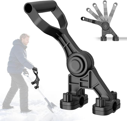 Universal Extension Shovel Handle, 5-Angle Adjustable Back Saver Attachment, ABS-GF Secondary Handle for Snow Shovel/Weedeater/String Trimmer/Rake & More Gardening Yard Tools Gifts for Men