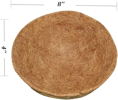 2PCS Hanging Basket Liners Coco Liner 8 Inch Round Coconut Coir Basket for Plants Replacement for Hanging Basket 100% Natural Coconut Fiber Plant Basket Liner for Garden Planter Flower Pot