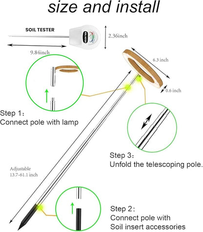 Plant Grow Light,yadoker LED Growing Light Full Spectrum for Indoor Plants, Paired with a Soil Tester,Height Adjustable, Automatic Timer, 5V Low Safe Voltage,Idea for Large Plant Light
