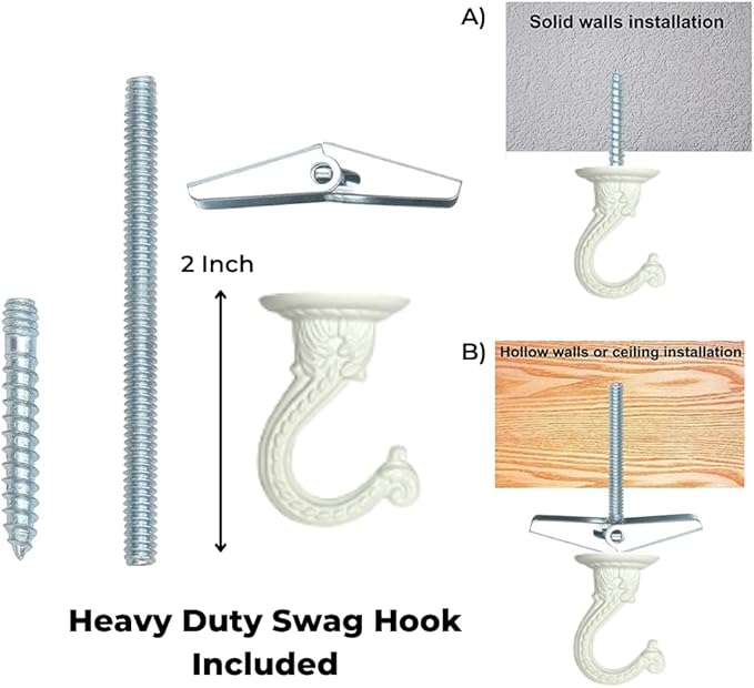 2PK 43 Inches Macrame Planter Hanger Large for 12 inch Pot + Swag Hook (Extra Long & Big) | Large Hanging Planter for Indoor Plants | No Tassel, Cotton Rope, NO Pot/Plant Included (Jute)(XL)