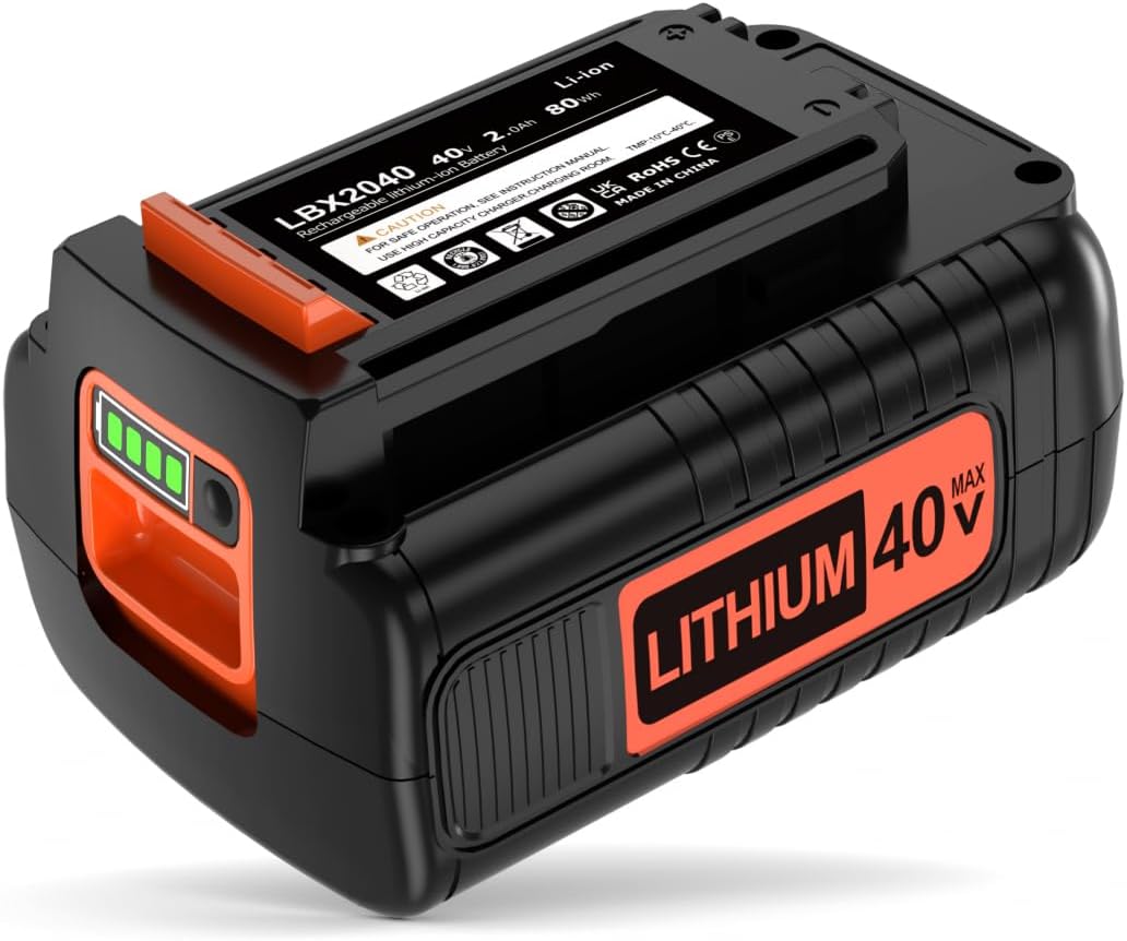 IEFUU 40 Volt MAX 2.0Ah Battery Compatible with Black and Decker 40V Lithium Battery Max LBX2040 LBXR2036 LBXR36 LBX1540 LST540 LST136W, Compatible with Black & Decker 40V Power+ Tool Batteries