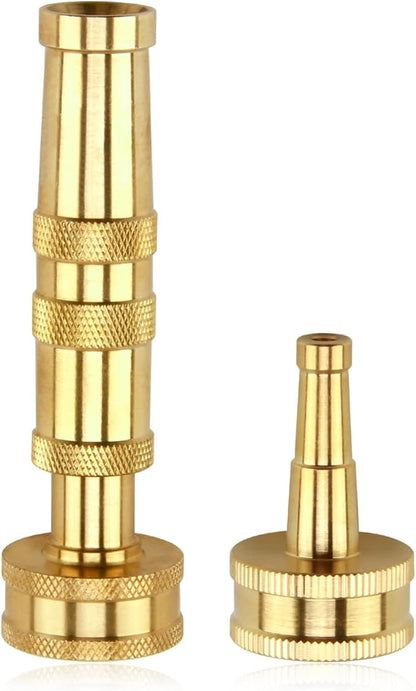 Garden Hose Nozzle with Adjustable Twist, High Pressure Hose Nozzle with Solid Brass, Jet Sweeper Nozzle Water Hose Sprayer Nozzle for Garden