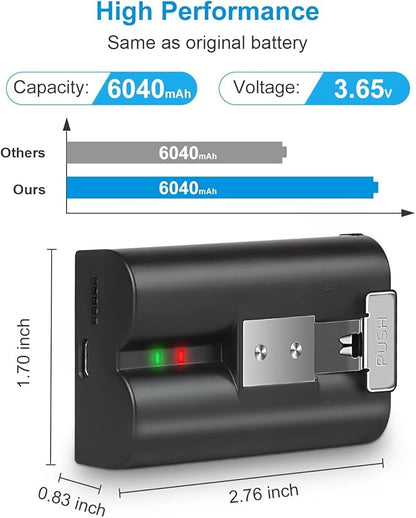 2Pack Replacement for Ring Battery Compatible with Ring-Doorbell-Camera 2/3/4/3plus, Stick Up Camera (2nd and 3rd Gen), Also for Spotlight Cam and Peephole Cam, Rechargeable 3.65V 6040mAh Battery