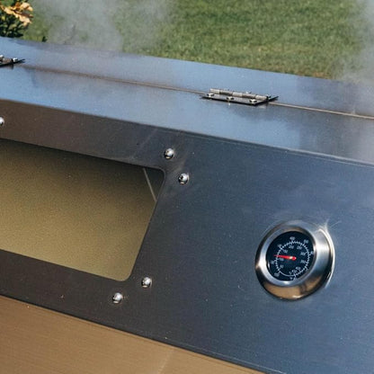 Ash & Ember 25 Watt Stainless Steel BBQ Rotisserie Grill, Rated 125 LB for Medium Game, Hood with Viewing Window, Portable Electric Outdoor Roaster with Dual Prongs, Single Leg Bracket, and Spine Fork