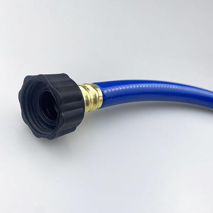 PVC Garden Hose 1/2 Inch, Flexible Water Hose with Male and Female Fittings, No Leaking, Heavy Duty, for Household, Outdoors, Lawns, Patio (100 FT, Blue, Plastic Fittings)