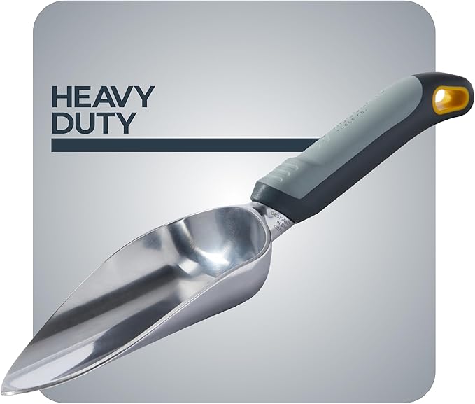 Woodland Tools Heavy Duty Garden Trowel – Full Tang Aluminum Construction, Extra Wide Scoop, Sharpened Point, Ergonomic Cushioned Grip, Rust Resistant Hand Tool for Digging in Clay and Tough Soil