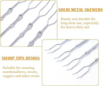 Smores Sticks, Marshmallow Sticks for Fire Pit, 30" Long Extendable Heavy Duty Roasting Sticks for Hot Dogs Vegetables S'mores over Campfire, 4 Pack