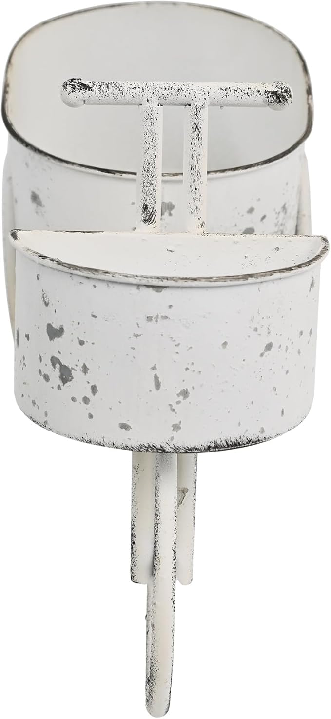 Farmhouse Small Flower Cart Bicycle Planters for Outdoor Plants Bicycle Plant Stand Wagon Planter Rustic Plant Cart for Patio Garden Balcony White