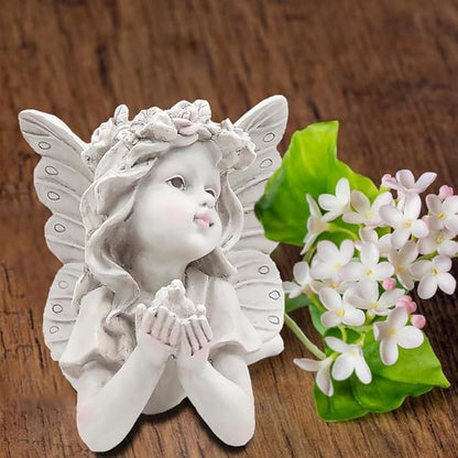 Resin Fairy Statue Holding Bird – Outdoor Garden Fairy Figurine for Yard, Patio or Lawn, Whimsical Fairy Garden Decor for Outside 11” L