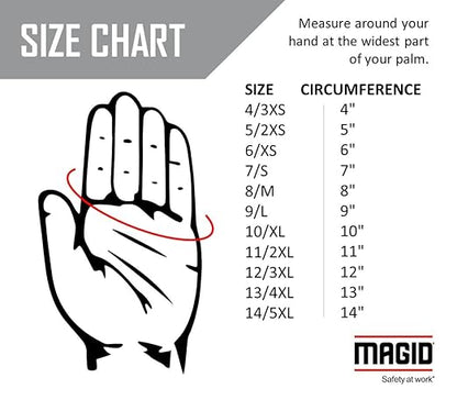 MAGID HandMaster Professional Rose Pruning Gloves, 36 Pairs, Size 8/Medium, BE195T