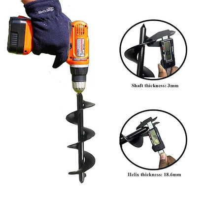 The Ashman 12 Inch Auger -It is Made of Heavy Duty Steel and Has a 12 Inch Long Helical Screw Blade- It is a Hand Held Auger Which as Used to Drill Through The Soil (Pack of 2)