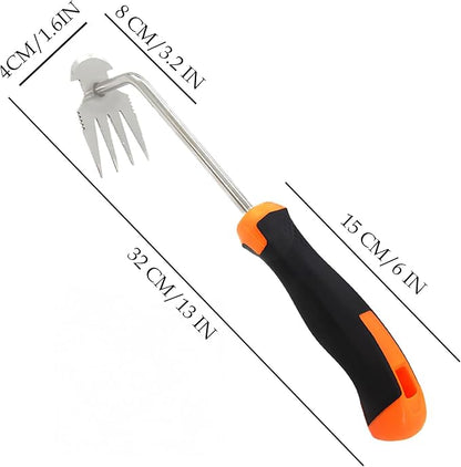 Hand Weed Puller Dual-Action 4-Claw Weeder with Ergonomic Grip Garden Tool for Efficient Root Removal Precision Weed Extraction Ideal for Garden Enthusiasts