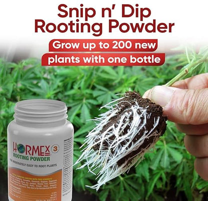 Hormex Rooting Hormone #3 - All-Purpose Rooting Powder for Common Garden & Houseplant Cuttings | Promotes Quick, Strong Roots on a Wide Variety of Plant Cuttings (0.3% IBA)