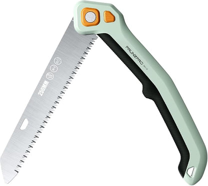 PrunePro Folding Saw Pruning Hand Saw for Wood Cutting with Triple-Cut SK5 Blade Camping Saw for Tree Trimming Gardening Work Foldable Saws