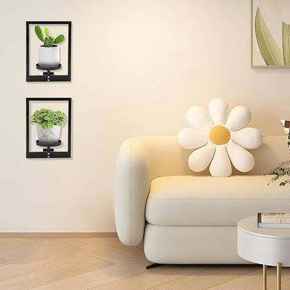 Metal Wall Plant Holder, Wall Planters for Indoor Plants, Heavy Duty Plant Wall Shelf, Vertical Space Saving - for Home, Office, Balcony(2 Pack)