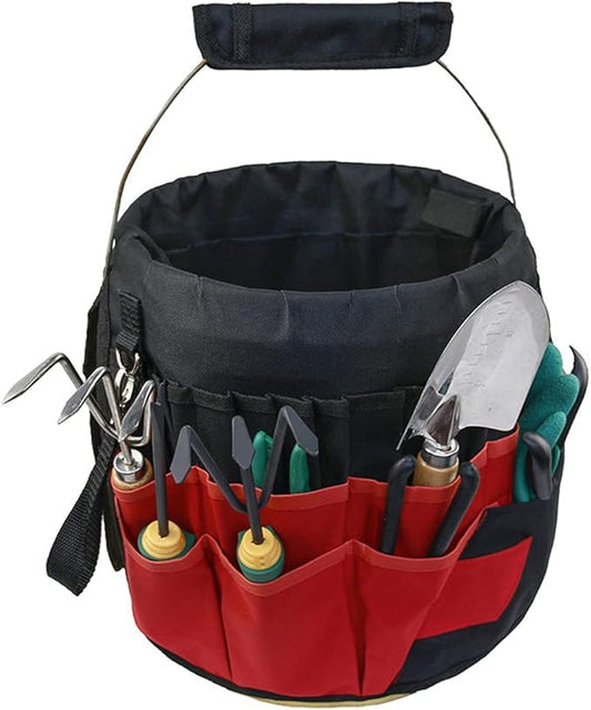 Gardening Tools Organizer 5 Gallon Bucket Boss Storage Management with Handle, Waterproof 42 Pockets Tools Holder Bag Multi-Purpose Trays Organizer, Insert Bucket for Garden Working