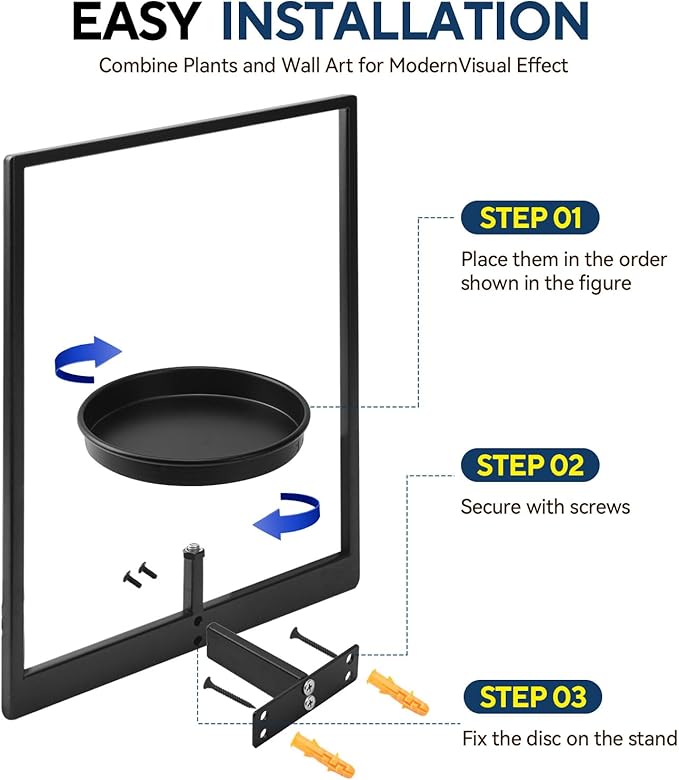 4 Pack Black Metal Indoor Window Plant Shelves Hanging Plant Shelves Picture Frame Outdoor Plant Rack for Indoor Outdoor,Decoration Racks for Home Decor Wall