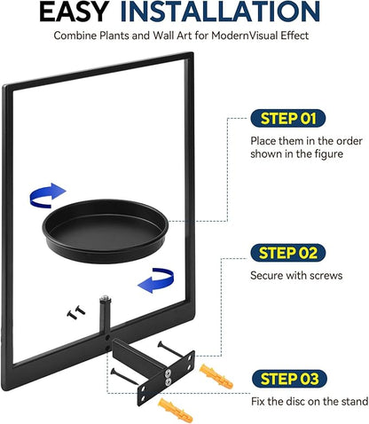 4 Pack Black Metal Indoor Window Plant Shelves Hanging Plant Shelves Picture Frame Outdoor Plant Rack for Indoor Outdoor,Decoration Racks for Home Decor Wall