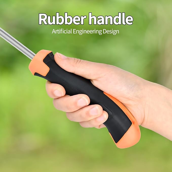 Weed Puller Tool，2025 Newly Weeder Stainless Steel Hand Weed Puller,Portable 5 Teeth Weed Remover Tool Weeding Tools for Gardening Vegetable Backyard Farm Planting & Uprooting (Rubber Handle)