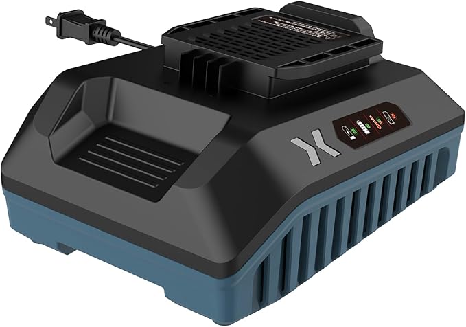 SENIX X6 5 Amp Battery Charger for SENIX 60 Volt Max* Lithium-ion Batteries, Quick Charger, Battery Indicator Lights, Wall Mounting Capable (CHQX6)