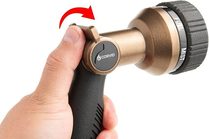 20-Pack Corvid Thumb Control 8-Pattern Garden Hose Nozzle, High-Pressure Adjustable Spray with Ergonomic Soft-Grip Handle and Durable Metal Construction, Ideal for Lawn & Garden, Car Washing