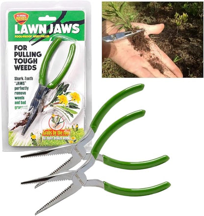 The Original Sharktooth Weed Puller Remover Weeding & Gardening Tool Weeder(2pk) -Pull from The Root Easily! Ergonomic Handheld Weeding Tool for Spring Summer Cleaning, For All Age Gardeners
