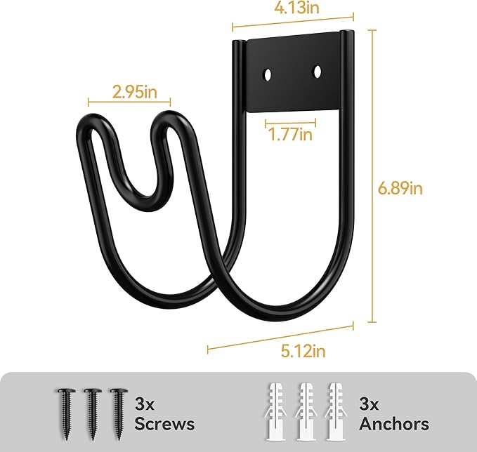 Garden Hose Holder Wall Mount - Water Hose Hanger Heavy Duty Hose Rack for Extension Cords Vacuum Hose