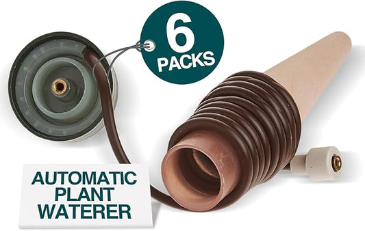 Blumat Classic Self-Watering Stakes - Automatic Drip Irrigation System for Indoor Plant Watering & Outdoor - Water Drip Solution for Potted Plants - Slow Release Stakes, 6 Pack, wo Adapter