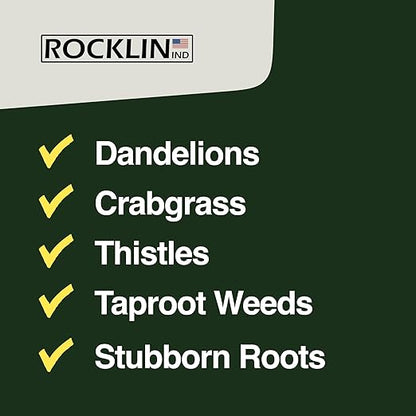 Rocklin™ Stand Up Weed Puller Tool - 4 Claw Steel Head - 48 inch Handle - 100% Metal - Easily Remove Weeds Without Bending or Kneeling WeedPuller