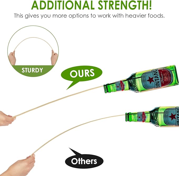 Smores Sticks 36" Long 5mm Thick, 60 PCS Marshmallow Roasting Smore Sticks Bamboo, Disposable Marshmellow Sticks Camping Heavy Duty SMores Skewers for Outdoor Fire Pits Campfires Hot Dog Sausage