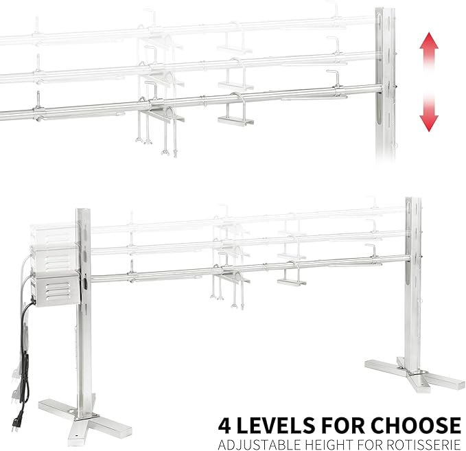 Electric Rotisserie Grill Kit, 90LBS Pig Spit Rotisserie, Stainless Steel Tripod Stand, 52' Pig Lamb Hooded Roaster, Charcoal Spit with 15W Motor & Height Adjustable for Camping