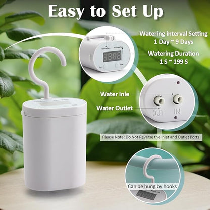 Hanging Planters 10 Inch, 4 Pcs Flower Pots Automatic Watering System Set, Self Watering Hanging Basket with Drainage Hole for Indoor Outdoor Plants, Decor, Blue