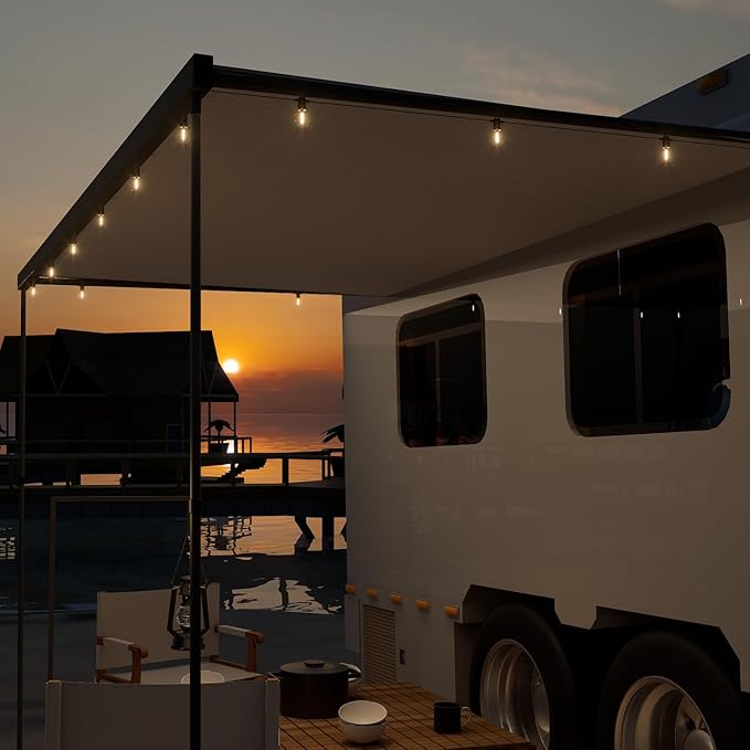 Outdoor String Lights ,150 FT Led Patio Globe Lights with Plastic Bulbs,Waterproof,Shatterproof,G40 Outdoor String Lights,Connectable Hanging for Backyard, Bistro, Porch, Deck, Balcony,Tent (150ft)