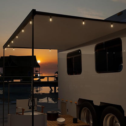 Outdoor String Lights ,150 FT Led Patio Globe Lights with Plastic Bulbs,Waterproof,Shatterproof,G40 Outdoor String Lights,Connectable Hanging for Backyard, Bistro, Porch, Deck, Balcony,Tent (150ft)