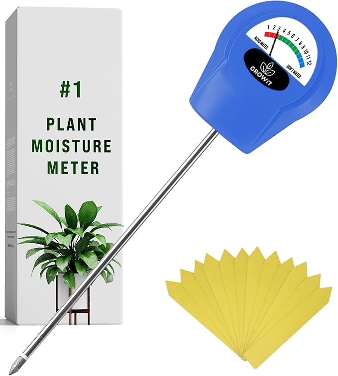 GROWIT Soil Water Monitor for Plants - Soil Moisture Meter | Hydrometer for Plants | Plant Moisture Meter Houseplants | Water Tester for Plants | Farming Indoor and Outdoor Plants-Blue